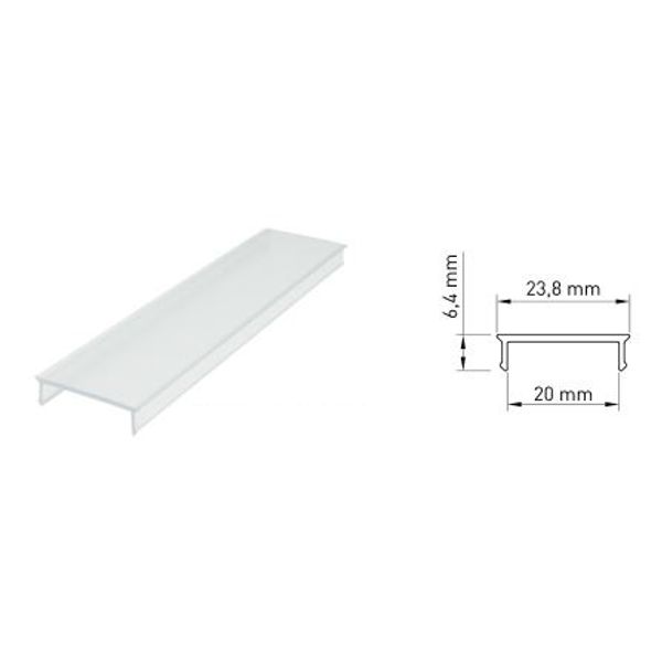 PMMA cover TB flat transparent L-2000mm W-24mm H-6mm image 1