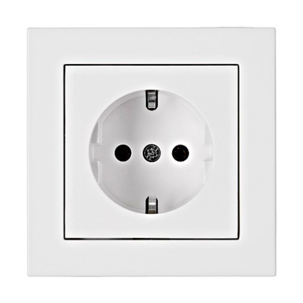 Socket outlet, complete, cage clamps, white image 1