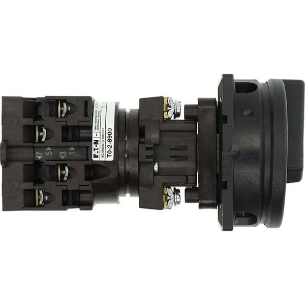 Main switch, T0, 20 A, rear mounting, 2 contact unit(s), 3 pole + N, STOP function, With black rotary handle and locking ring, Lockable in the 0 (Off) image 15