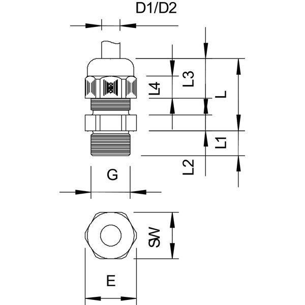 V-TEC PG29 LGR Cable gland  PG29 image 2