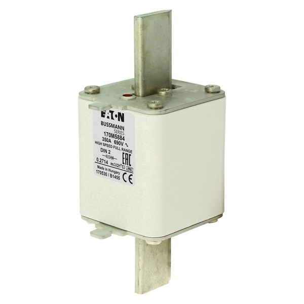 Fuse-link, high speed, 350 A, AC 690 V, DIN 2, 60 x 74 x 150 mm, gR, DIN, IEC, single indicator image 8