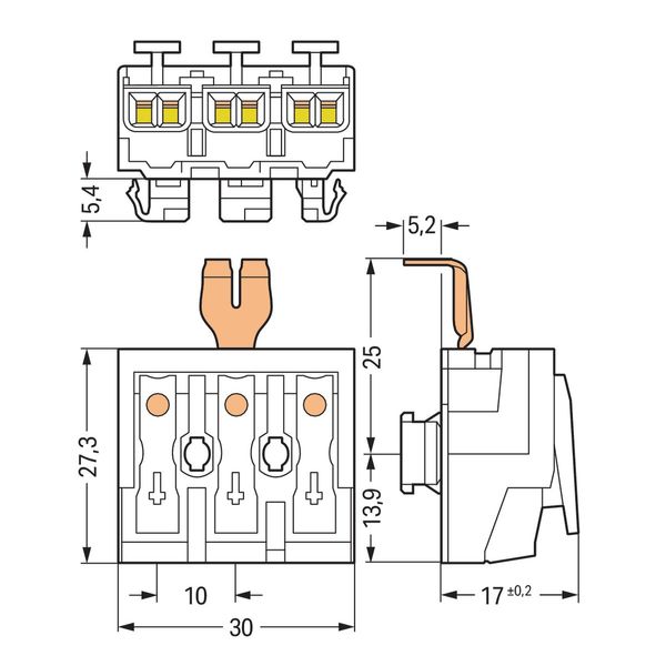 Lighting connector push-button, external for Linect® white image 5