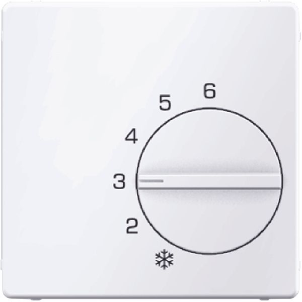 Centre plate for thermostat, setting knob, Q.1/Q.3, p. white velvety image 1