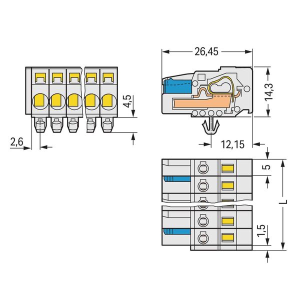 1-conductor female connector CAGE CLAMP® 2.5 mm² light gray image 3