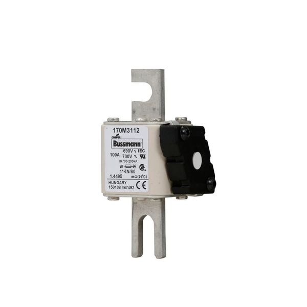 Fuse-link, high speed, 100 A, AC 690 V, compact DIN 1, 45 x 59 x 104 mm, aR, DIN, IEC, single indicator image 8