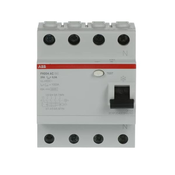 FH204 AC-25/0.3 Residual Current Circuit Breaker 4P AC type 300 mA image 3