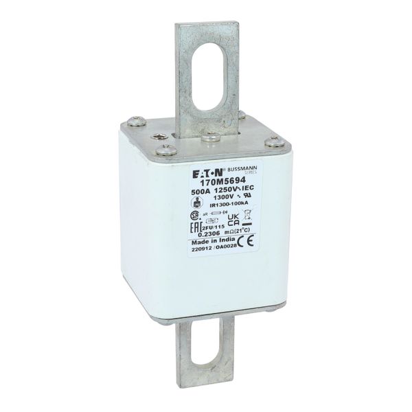 Fuse-link, high speed, 500 A, AC 1250 V, size 2, 61 x 77 x 160 mm, aR, IEC, UL image 10