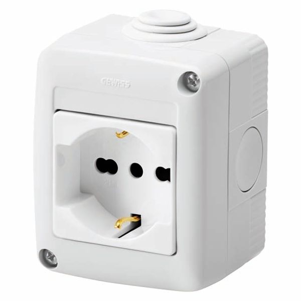 PROTECTED ENCLOSURE COMPLETE WITH SYSTEM DEVICES - WITH SOCKET-OUTLET 2P+E 16 A DUAL AMPERAGE - ITALIAN/GERMAN STANDARD - IP40 - GREY RAL 7035 image 2