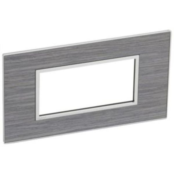 Italian / US standard plate Arteor square version 4 modules - wood grey oak image 1