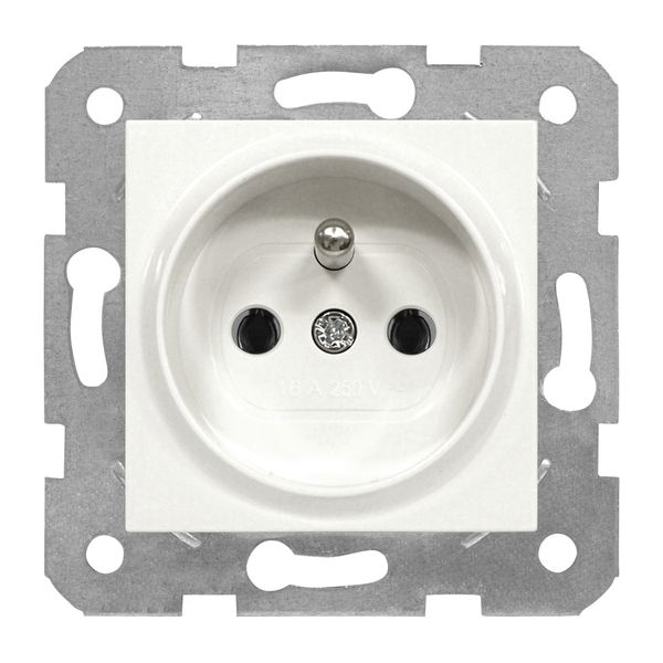 Pin socket outlet,white, screw clamps image 1