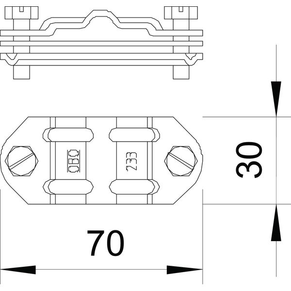 233 A ZV Separating piece bimetal connector FL30x8-10mm image 2