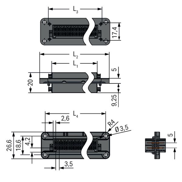 Panel feedthrough male connector 100% protected against mismating 24-p image 4