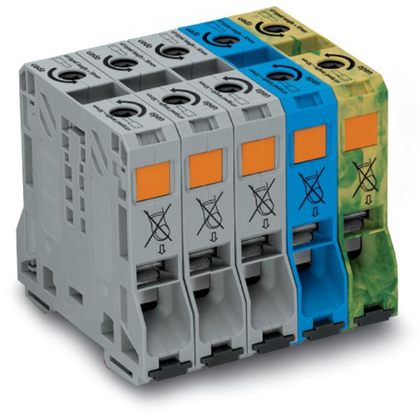 Three phase set with 50 mm² high-current tbs only for DIN 35 x 15 rail image 3
