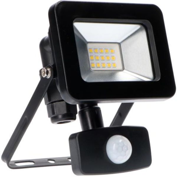 Floodlight - 10W 1100lm 4000K IP44  - Sensor - Sanan LED - Black image 1