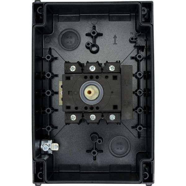 Main switch, P3, 63 A, surface mounting, 3 pole, 1 N/O, 1 N/C, STOP function, With black rotary handle and locking ring, Lockable in the 0 (Off) posit image 5