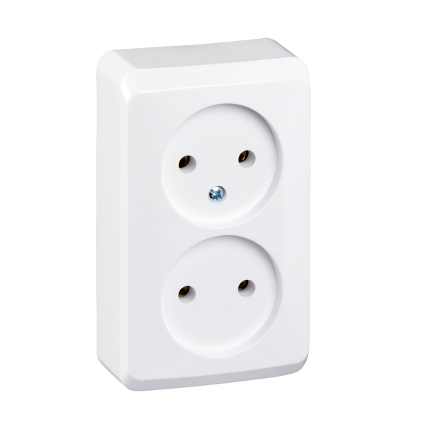 PRIMA - double socket outlet without earth - 16A, white image 4