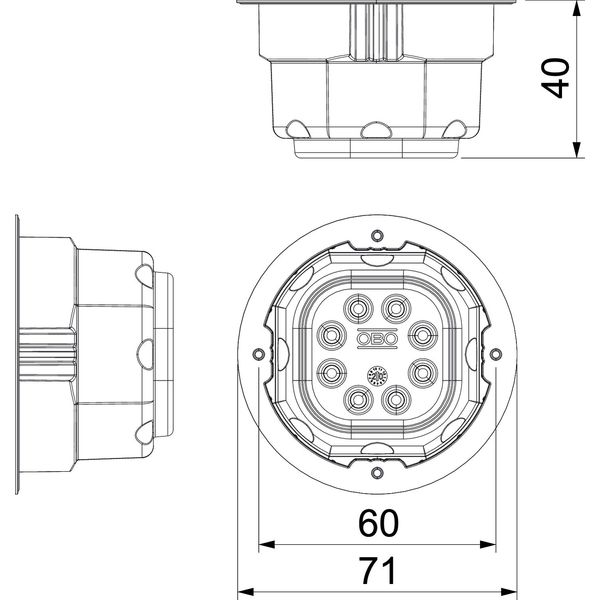 ZA 60-DE Sealing insert for device boxes ¨71x40 image 2