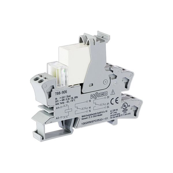 Relay module with driven contacts Nominal input voltage: 24 VDC 2 chan image 2