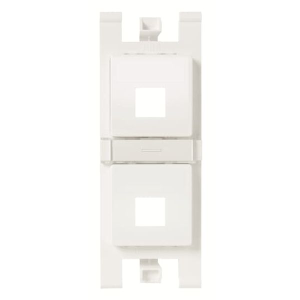 T1016.1 BL 2-gang plain outlet without shutter - White image 1
