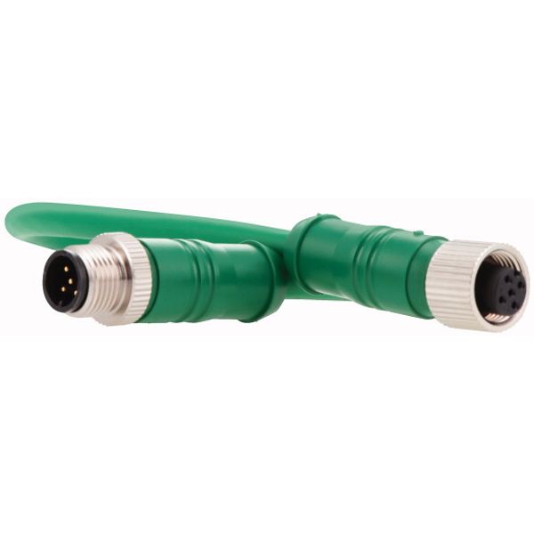 SWD round cable IP67, 0.3 m, 5 pole, prefabricated with M12 plug and M12 socket image 2