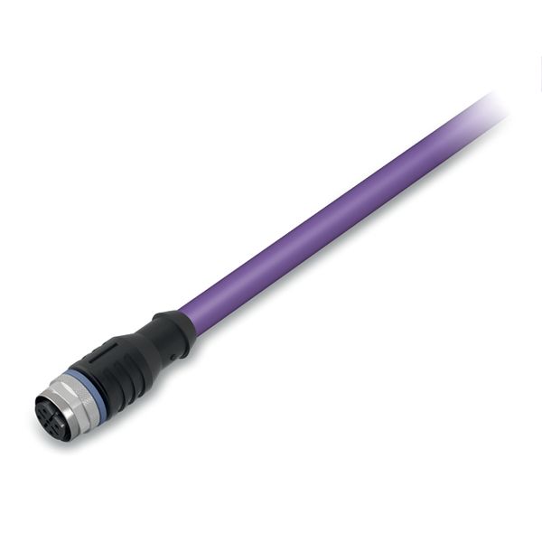 PROFIBUS cable M12B socket straight 5-pole violet image 3