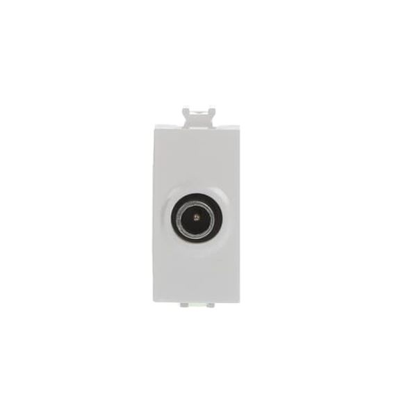 TV/SAT coaxial socket, direct, male IEC connector ø 9.5 mm, with feedthrough of direct current image 1
