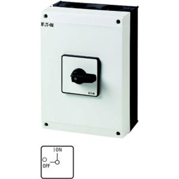 On-Off switch, T5, 100 A, surface mounting, 3 contact unit(s), 6 pole, with black thumb grip and front plate image 4