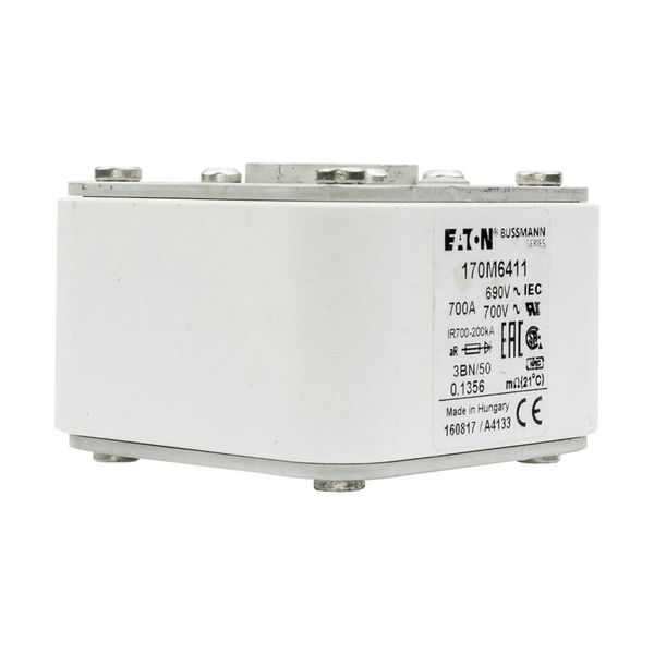 Fuse-link, high speed, 700 A, AC 690 V, size 3, aR, IEC, UL, single indicator image 11