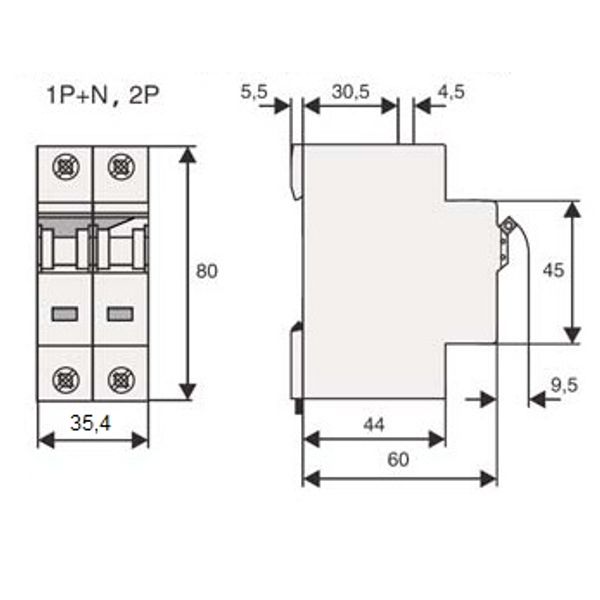 Miniature Circuit Breaker (MCB) C50/1+N, 10kA image 3