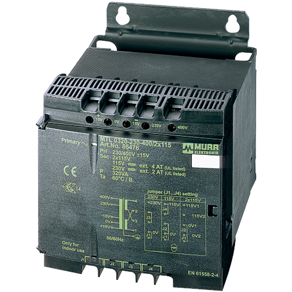 MTL 1-PHASE CONTROL AND ISOLATION TRANSFORMER P: 400VA IN: 230/400VAC  image 1