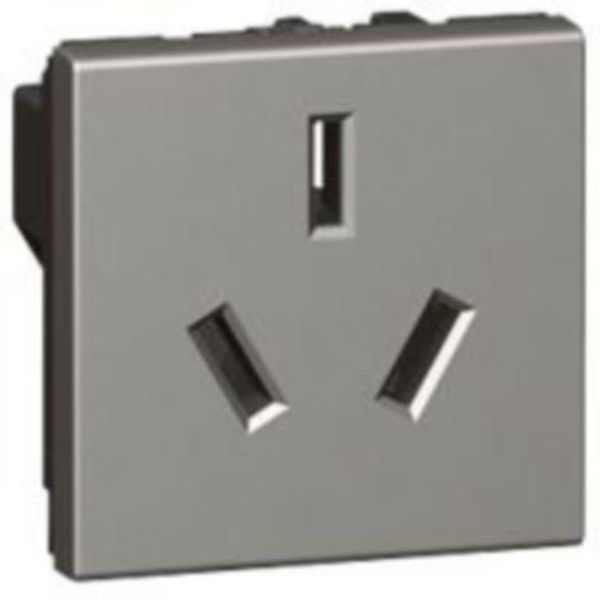 Socket Arteor - Chinese - 16 A - 2P+E shuttered - 2 modules - magnesium image 1