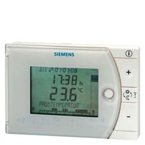 REV34-XA - Room thermostat with 3-position control and 7-day time switch, batteries, heating or cooling, blister packaging image 1