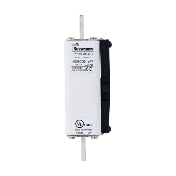 Fuse-link, high speed, 100 A, DC 1500 V, 01XL, 43 x 193 mm, gPV, IEC, UL, with indicator, bolted image 6