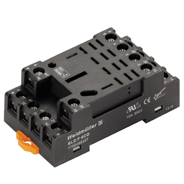 Relay socket, IP10, 4 CO contact , 10 A, Screw connection image 1