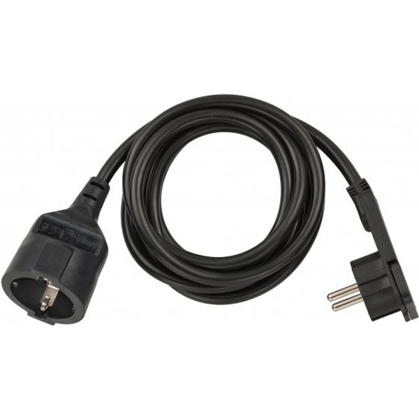 Short Extension Cable With Angled Flat Plug 2m H05VV-F3G1.5 black image 1