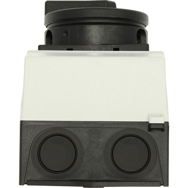Main switch, T0, 20 A, surface mounting, 3 contact unit(s), 3 pole + N, 1 N/O, 1 N/C, STOP function, With black rotary handle and locking ring, Lockab image 31