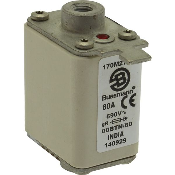 Fuse-link, high speed, 63 A, AC 690 V, size 00, 30 x 62 x 64 mm, aR, IEC, single indicator image 8