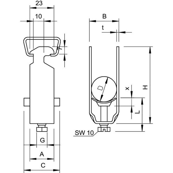 2056 2 46 FT Clamp clip double 40-46mm image 2