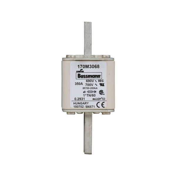 Fuse-link, high speed, 350 A, AC 690 V, compact DIN 1, 45 x 58 x 104 mm, aR, DIN, IEC, single indicator image 10