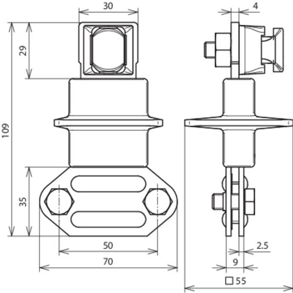 Bimetallic discon. clamp Cu-St/tZn w. KS connector f. 6-10/Fl 30-40mm  image 2
