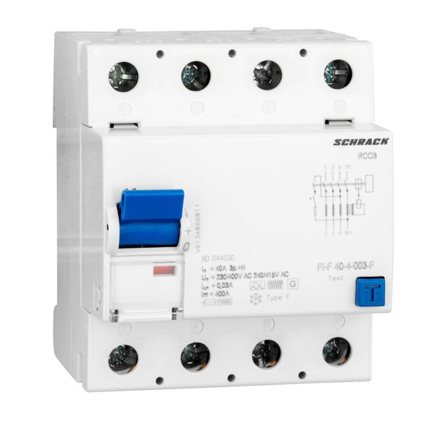 Residual current circuit breaker 40A, 4-p, 30mA, type F,G,V image 4