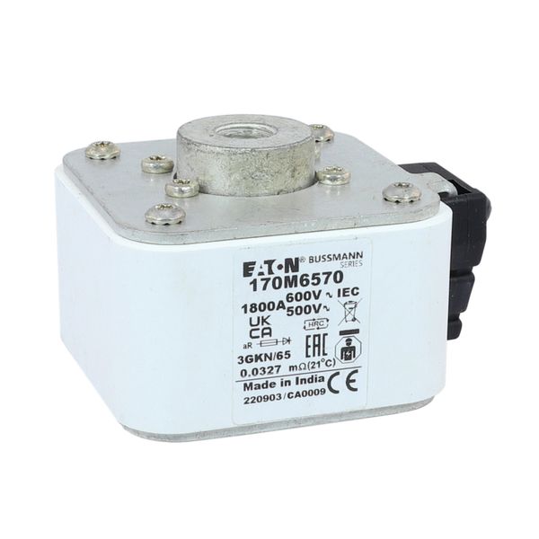 Fuse-link, high speed, 1800 A, AC 600 V, size 3, 76 x 92 x 65 mm, aR, IEC, UL, single indicator image 24