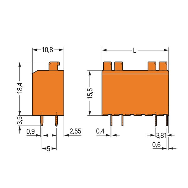 PCB terminal block push-button 1.5 mm² orange image 2