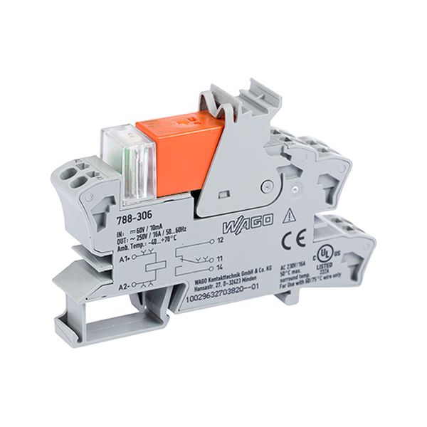 Relay module Nominal input voltage: 60 VDC 1 changeover contact gray image 4