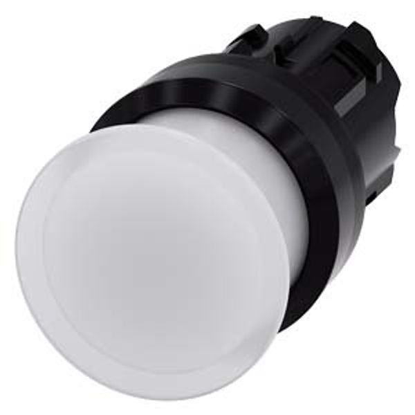 Illuminated mushroom pushbutton, 22 mm, round, plastic, white, 30 mm,...3SU1001-1AD60-0AA0-Z Y12 image 1