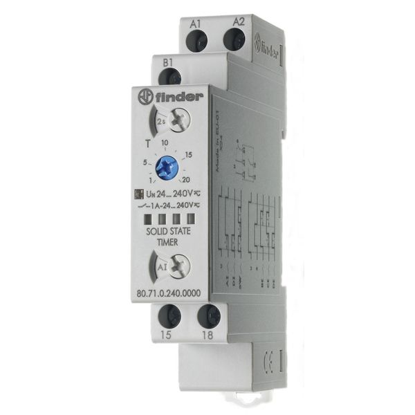 Mod.Timer 6-function with solid state output/17,5mm.1NO 1A/24-240VUC (80.71.0.240.0000) image 3