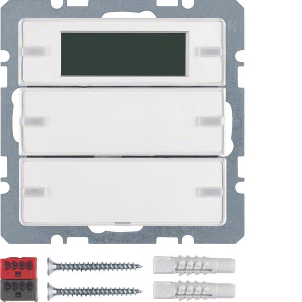 Push-button 2gang, w. labelling fields, room therm., displ., Q.1/Q.3,  image 1