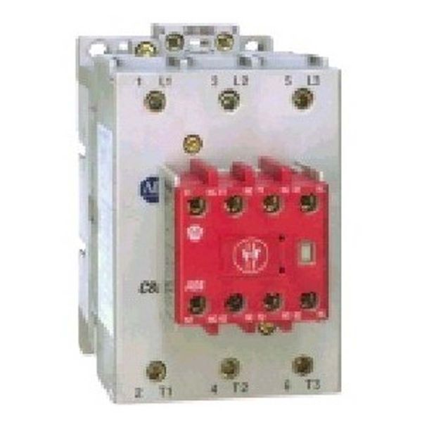 Safety Contactor, 100S, 37A, Line Side, 24VDC (w/Elec. Coil), 3NO, 1NO.4NC, Bifurcated Contact image 1