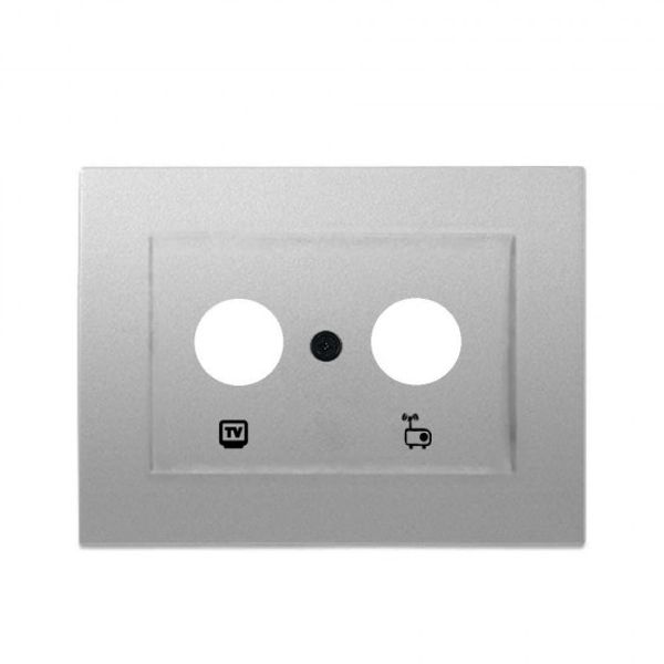 Thea Blu Accessory Metallic White TV-Radio Socket Terminated image 1