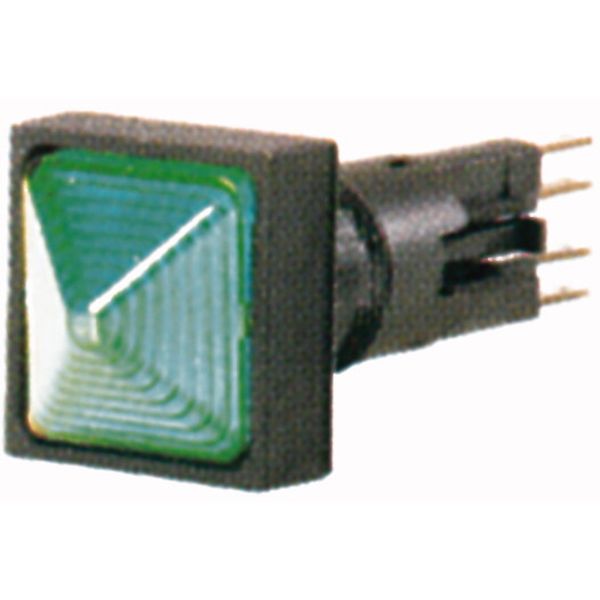 Indicator light, raised, green, +filament lamp, 24 V image 1